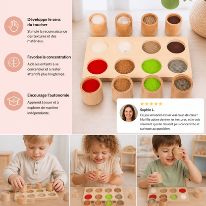 Jeu Montessori Tactile – Jouet d'Apprentissage Sensoriel