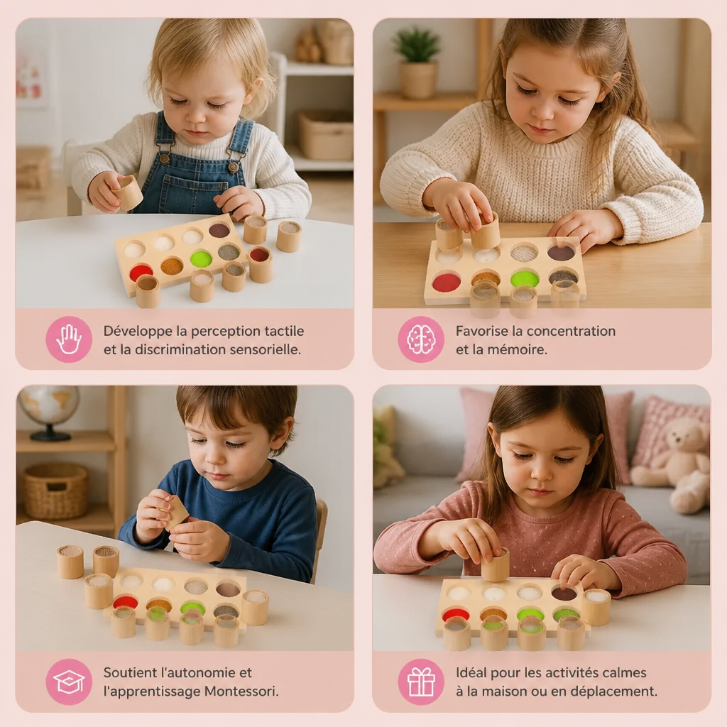 Jeu Montessori Tactile – Jouet d'Apprentissage Sensoriel