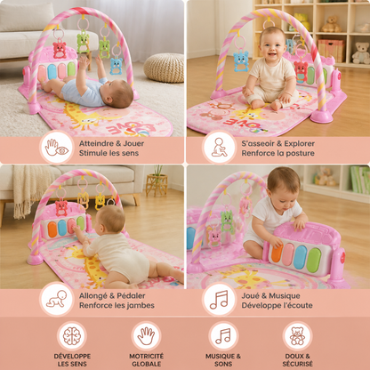Piano Musical pour Bébé pour la Coordination des Membres et la Stimulation Visuelle et Auditive