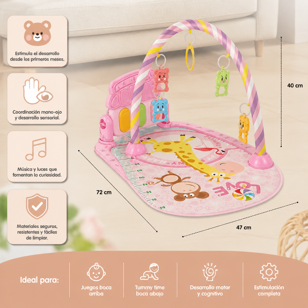 Piano Musical pour Bébé pour la Coordination des Membres et la Stimulation Visuelle et Auditive
