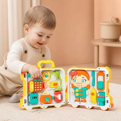 Busy Board Bus pour Enfants avec Activités et Poupée