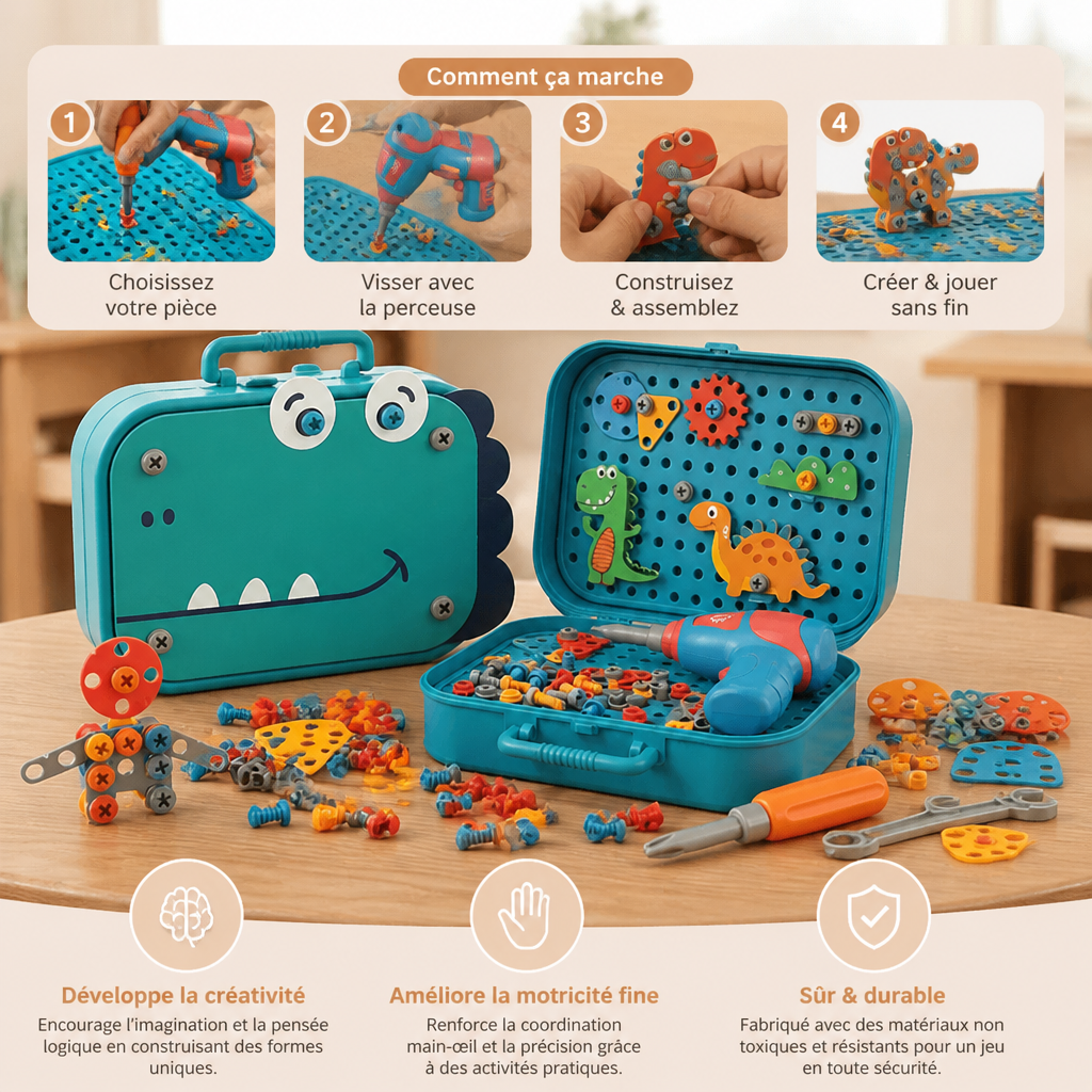 Set de Construction Dino Craftsman pour Enfants