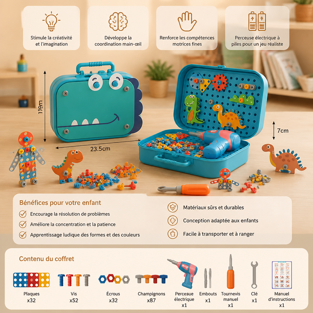 Set de Construction Dino Craftsman pour Enfants