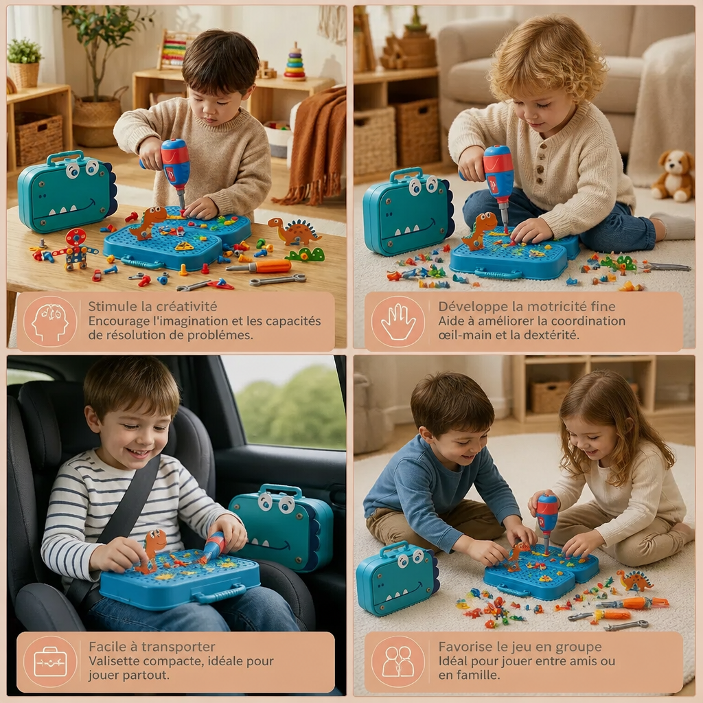 Set de Construction Dino Craftsman pour Enfants