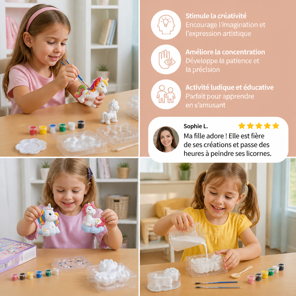 Kit de peinture DIY en plâtre d’animaux – Moule, peinture et création pour enfants