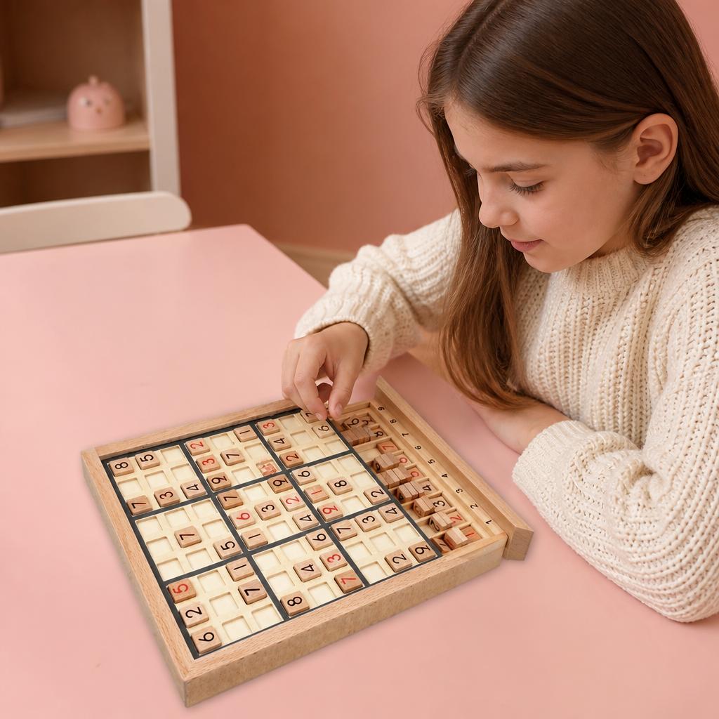 Plateau de Sudoku en Bois – Jeu Éducatif de Logique et de Mathématiques