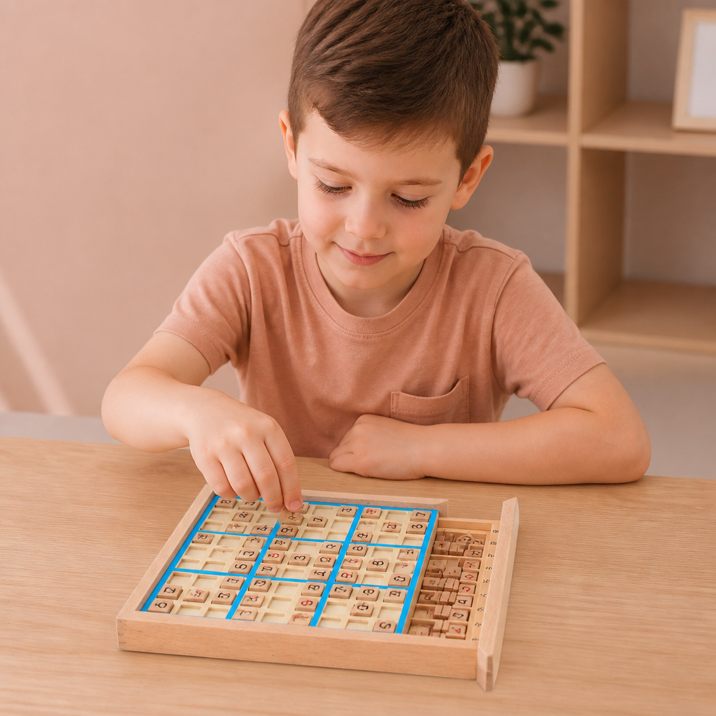 Plateau de Sudoku en Bois – Jeu Éducatif de Logique et de Mathématiques