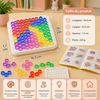 Plateau Puzzle avec Perles Arc-en-Ciel – Jeu de Logique et de Résolution de Problèmes