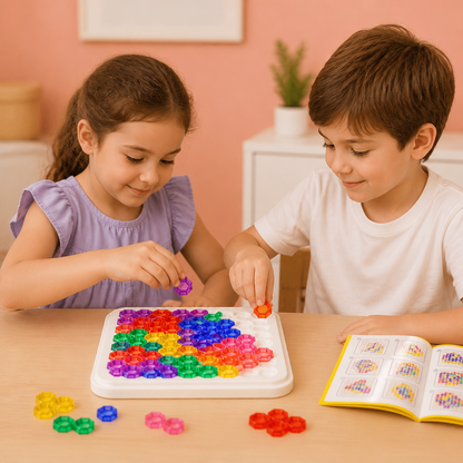 Plateau Puzzle avec Perles Arc-en-Ciel – Jeu de Logique et de Résolution de Problèmes
