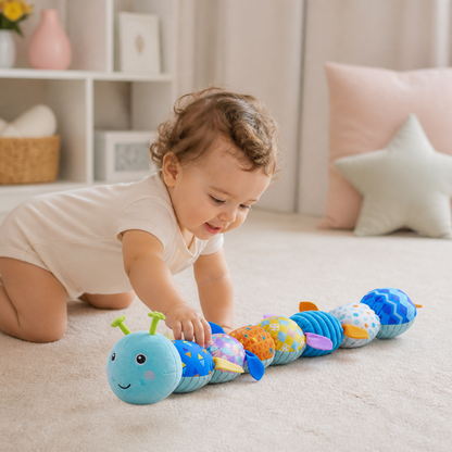 Hochet Sensoriel en Peluche et Chenille Musicale
