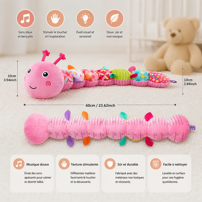 Hochet Sensoriel en Peluche et Chenille Musicale