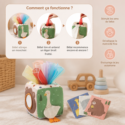 Boîte Sensorielle Montessori pour Bébé – Jouet Doux Bruissant et Tactile