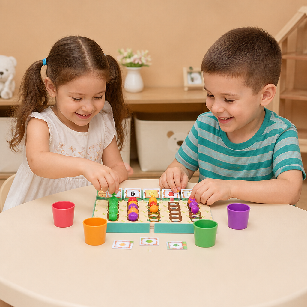 Jeu Montessori éducatif de la ferme pour trier les couleurs et les nombres
