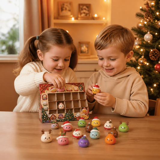 Calendrier de l’Avent avec Mini Jouets Squishy en Forme de Raviolis Pliés