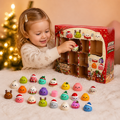 Calendrier de l’Avent avec Mini Jouets Squishy en Forme de Raviolis Pliés