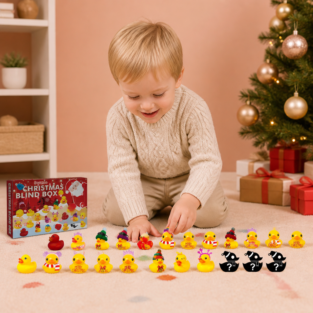 Calendrier de l’Avent de Noël avec canards en caoutchouc