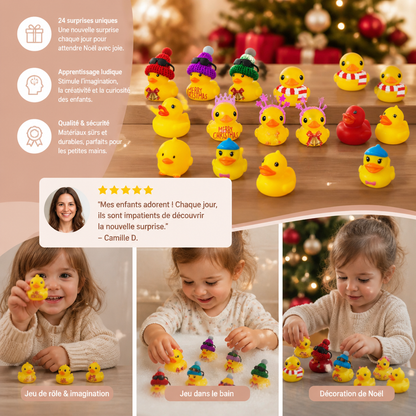 Calendrier de l’Avent de Noël avec canards en caoutchouc