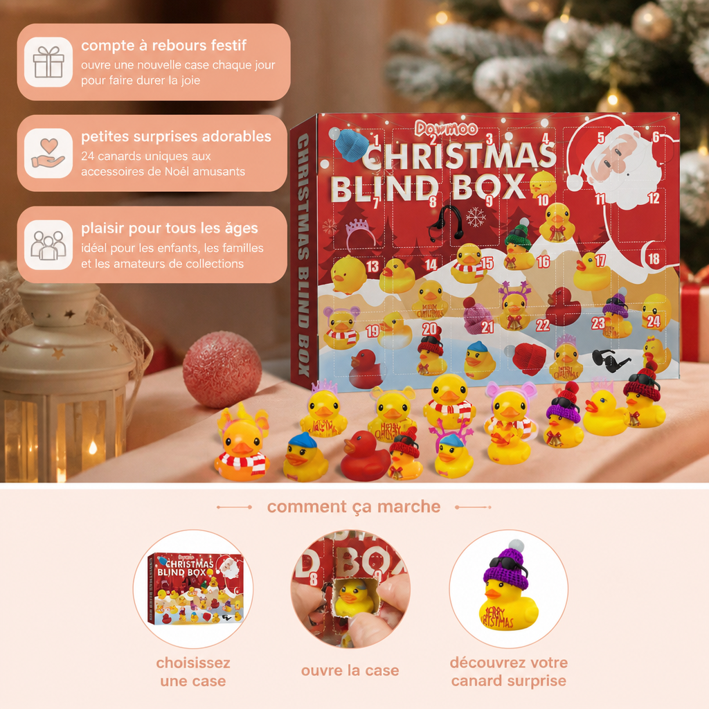 Calendrier de l’Avent de Noël avec canards en caoutchouc