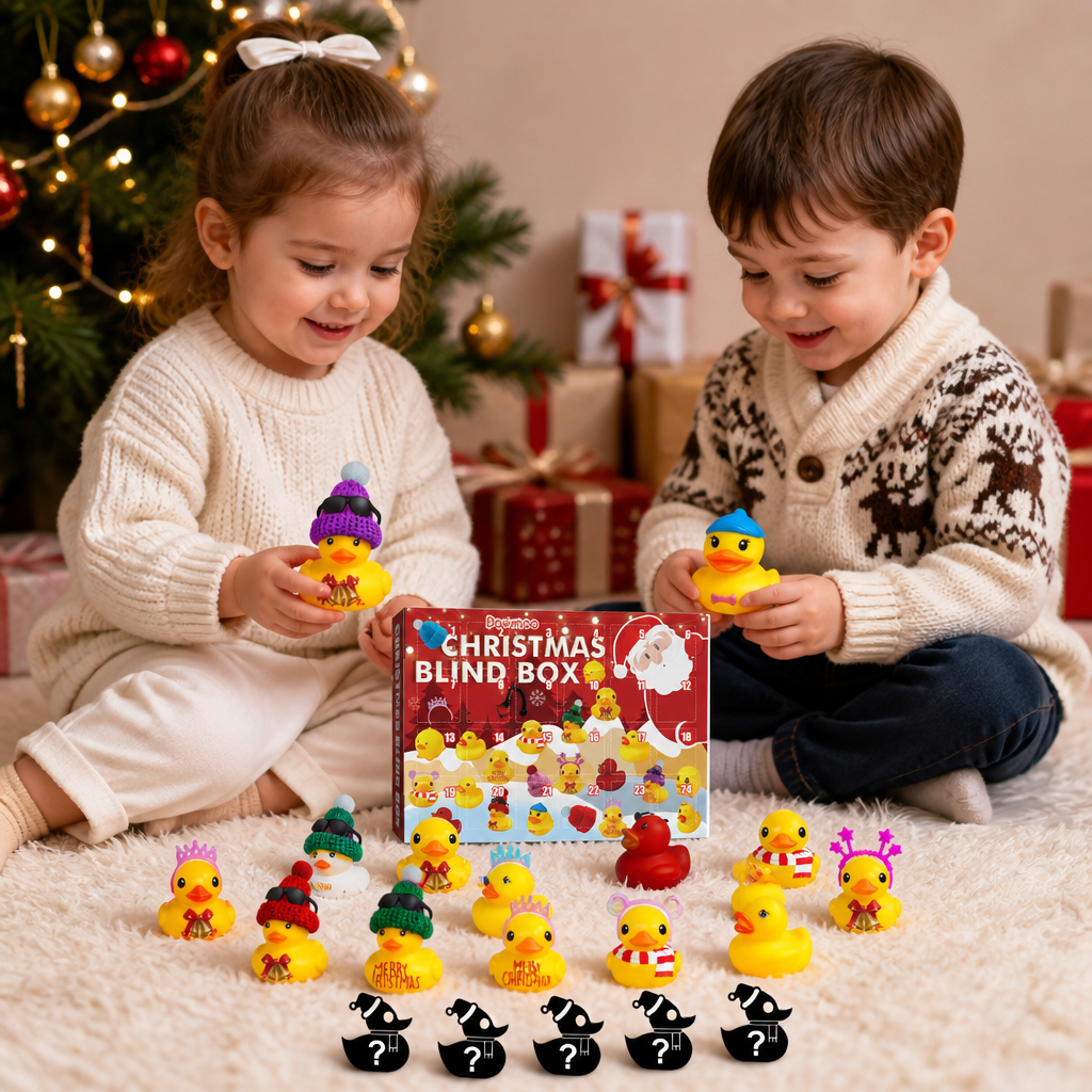 Calendrier de l’Avent de Noël avec canards en caoutchouc