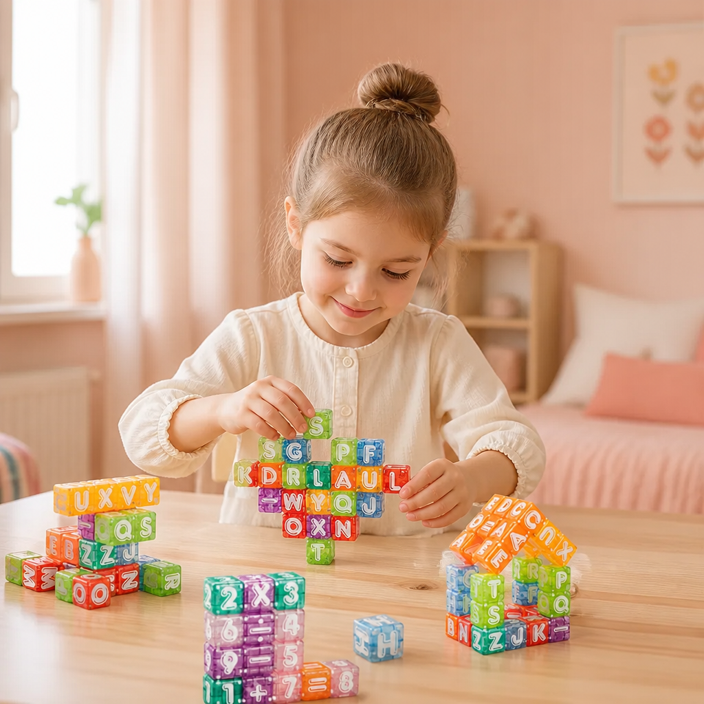 Set éducatif magnétique de 40 pièces avec lettres et chiffres – Jouet Montessori STEM pour enfants