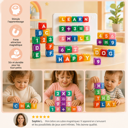 Set éducatif magnétique de 40 pièces avec lettres et chiffres – Jouet Montessori STEM pour enfants
