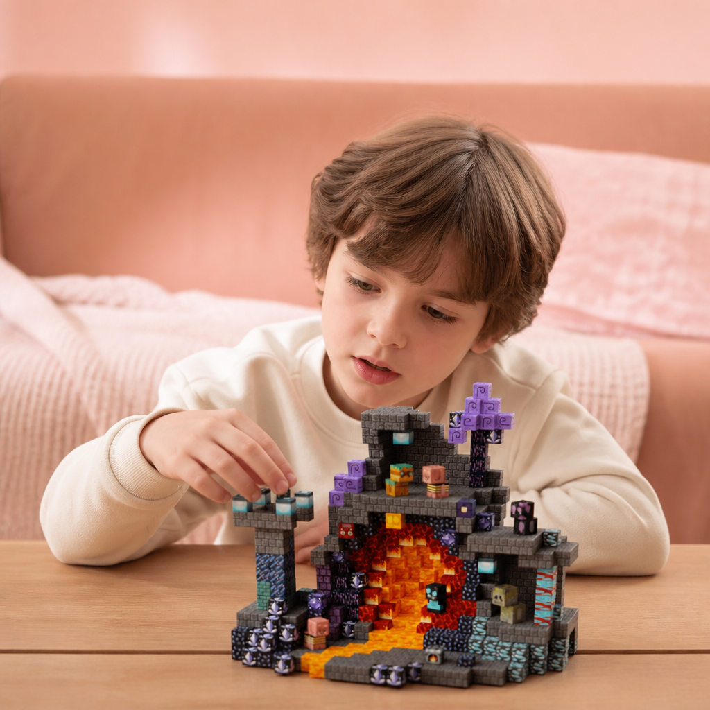 Set de 100 Cubes de Construction Magnétiques – Jouet de Construction Montessori STEM pour Enfants