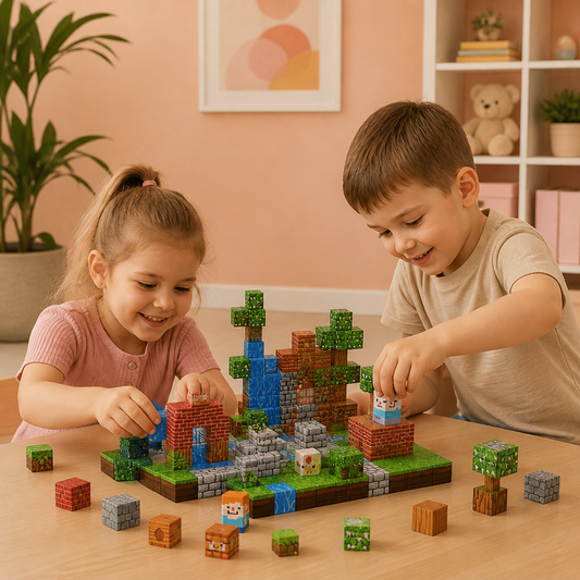 Set de 100 Cubes de Construction Magnétiques – Jouet de Construction Montessori STEM pour Enfants