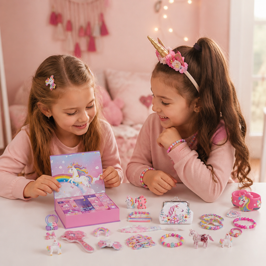 Calendrier de l’Avent Licorne de 24 Jours avec Accessoires pour Cheveux, Autocollants et Cadeaux Surprise