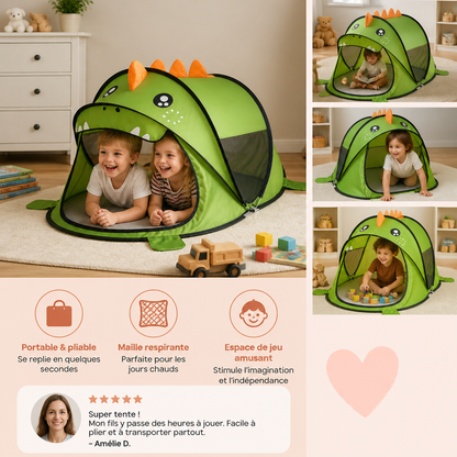Tente de Jeu Dinosaure Pliable pour Enfants – Parfaite pour les Journées Chaudes et les Moments de Jeu Confortables