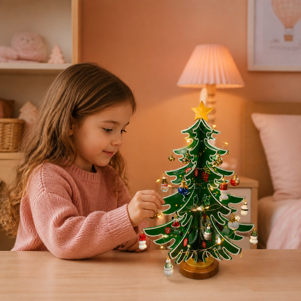 Calendrier de l’Avent de 24 Jours avec Mini-Décorations de Sapin de Noël pour Enfants