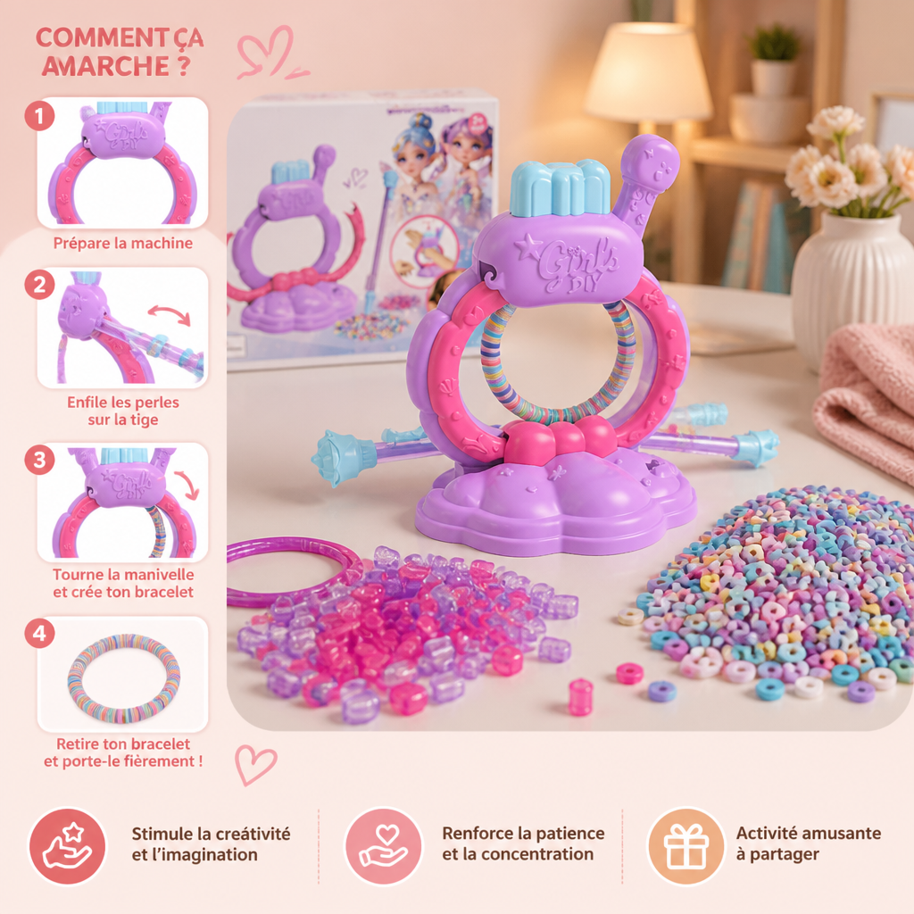 Kit de Machine à Fabriquer des Bracelets DIY pour Filles