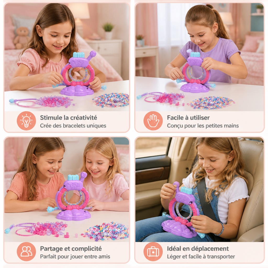 Kit de Machine à Fabriquer des Bracelets DIY pour Filles