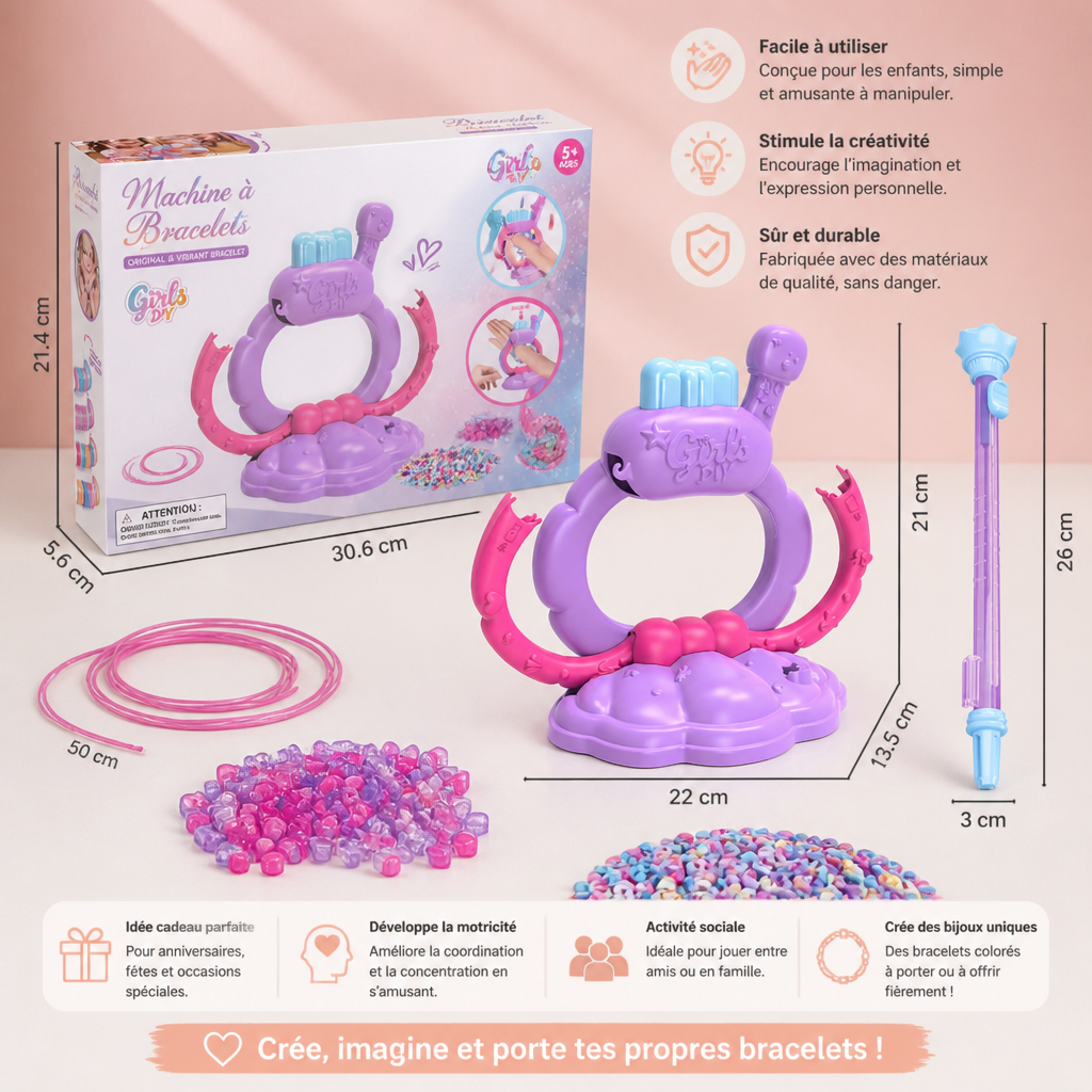 Kit de Machine à Fabriquer des Bracelets DIY pour Filles