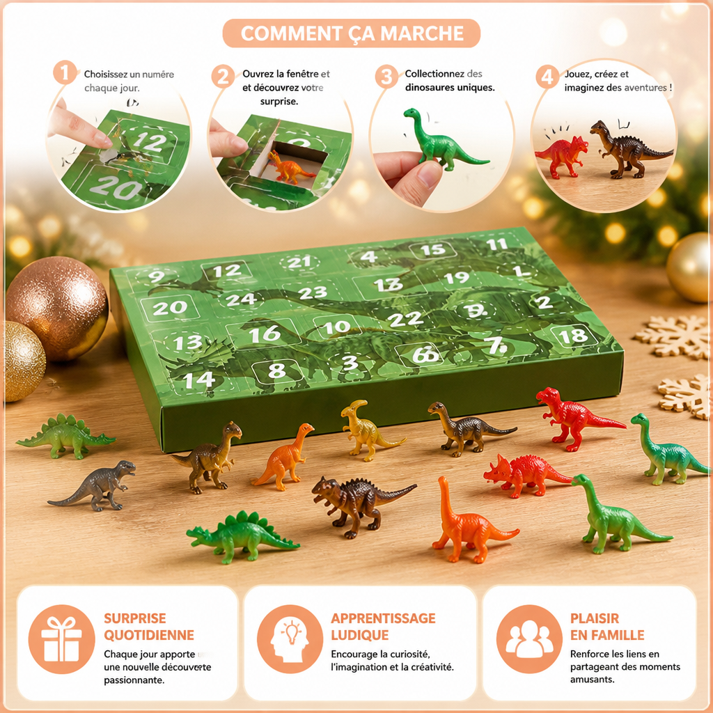 Calendrier de l’Avent Dinosaure de 24 Jours