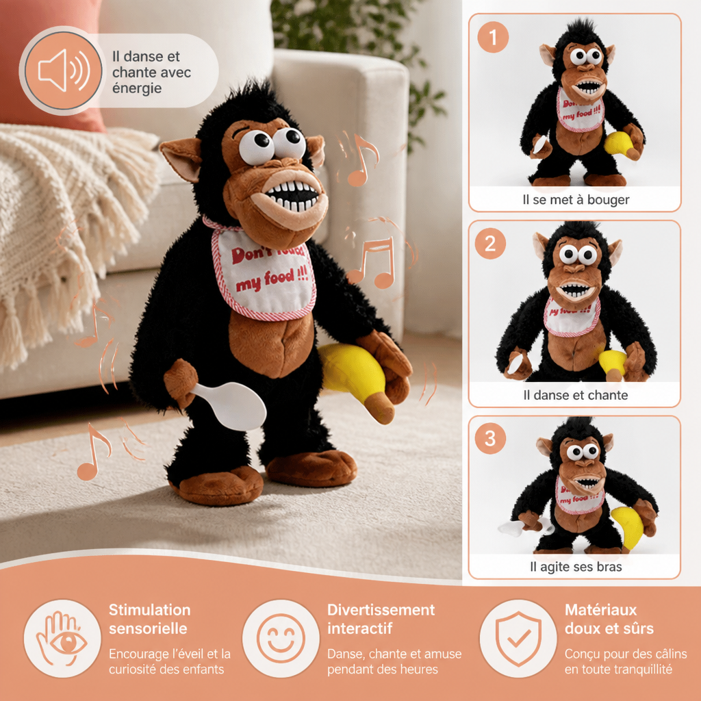 Peluche Singe Dansant avec Banane