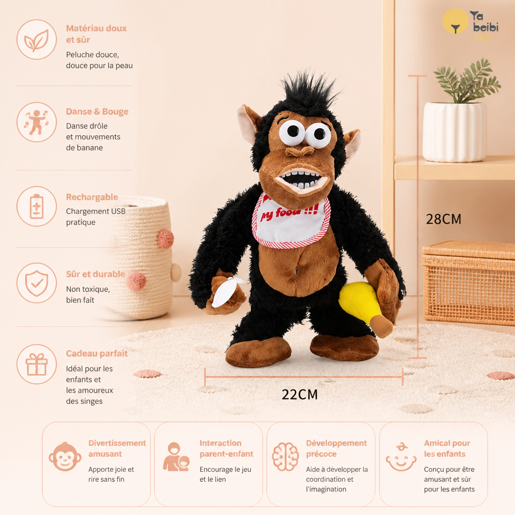 Peluche Singe Dansant avec Banane