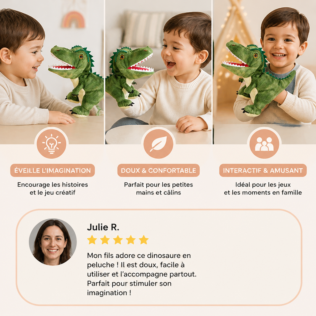 Marionnette Dinosaure en Peluche Amusante