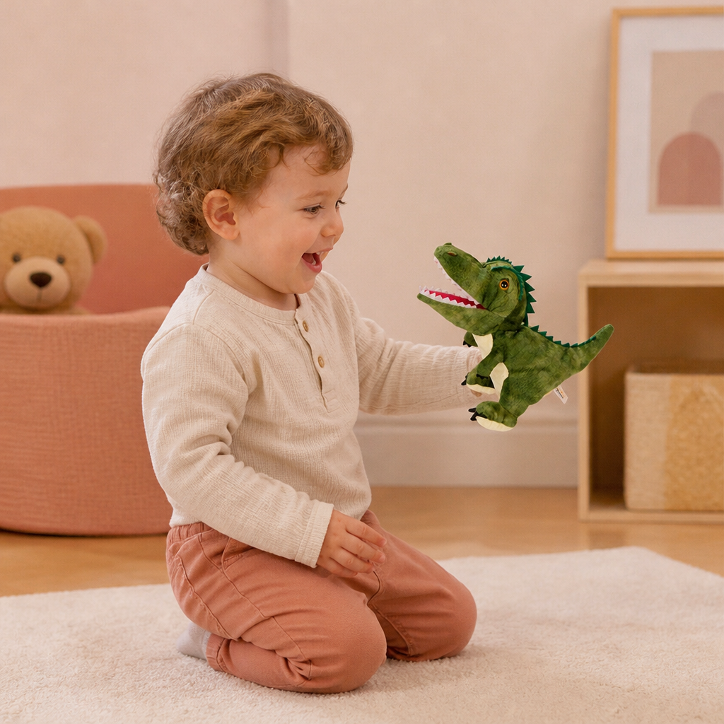 Marionnette Dinosaure en Peluche Amusante