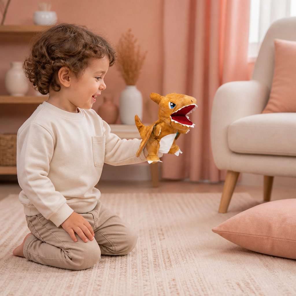 Marionnette Dinosaure en Peluche Amusante