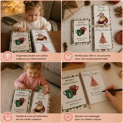 Livre de Cartes-Cadeaux de Noël à Faire Soi-Même – Organiseur de Cadeaux de Noël à Reliure Spirale