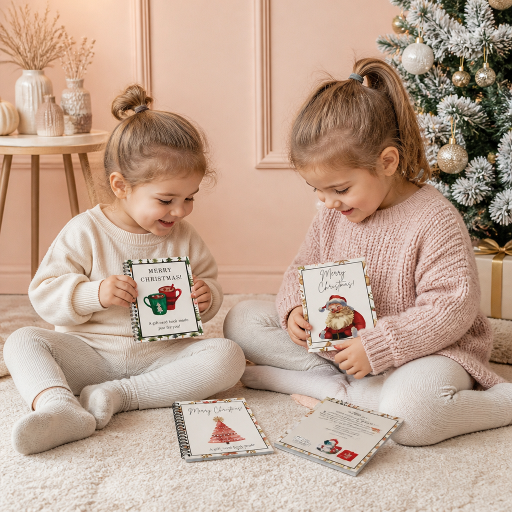 Livre de Cartes-Cadeaux de Noël à Faire Soi-Même – Organiseur de Cadeaux de Noël à Reliure Spirale