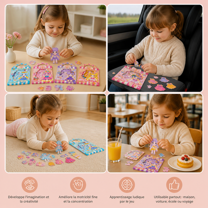Set d’habillage magnétique de princesse avec autocollants 3D