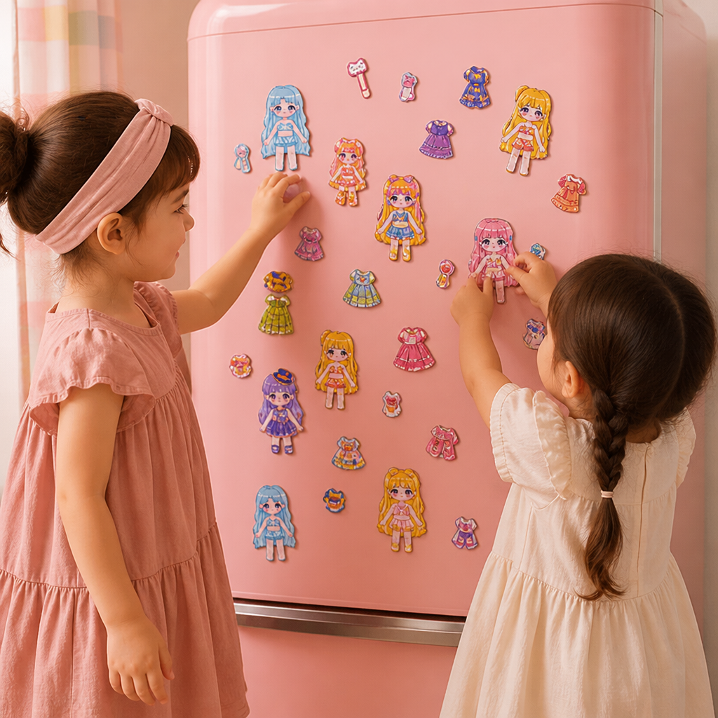 Set d’habillage magnétique de princesse avec autocollants 3D