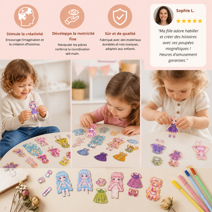 Set d’habillage magnétique de princesse avec autocollants 3D