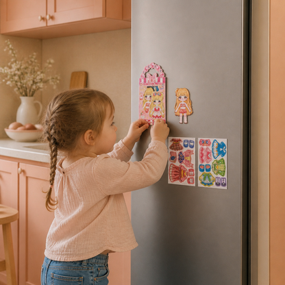 Set d’habillage magnétique de princesse avec autocollants 3D