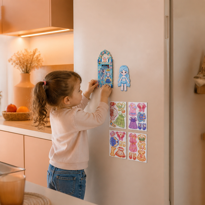 Set d’habillage magnétique de princesse avec autocollants 3D