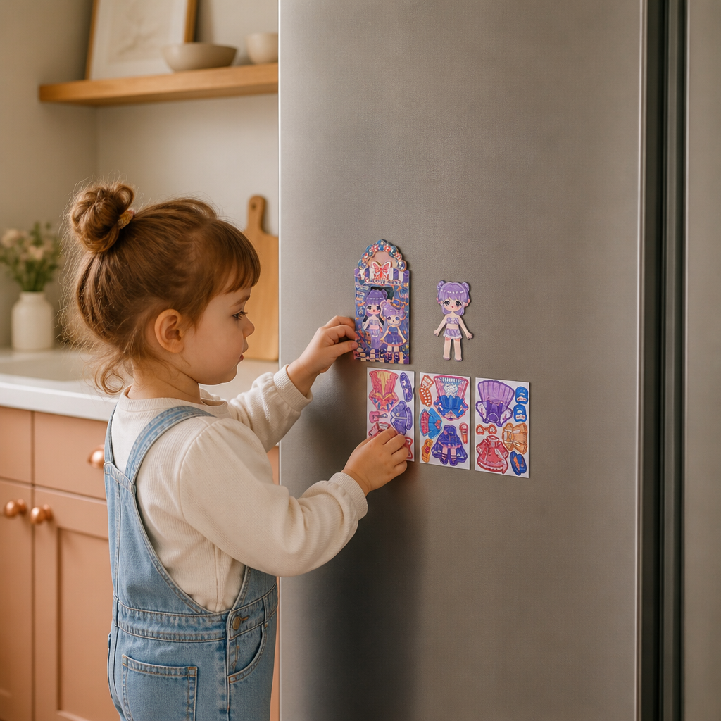 Set d’habillage magnétique de princesse avec autocollants 3D