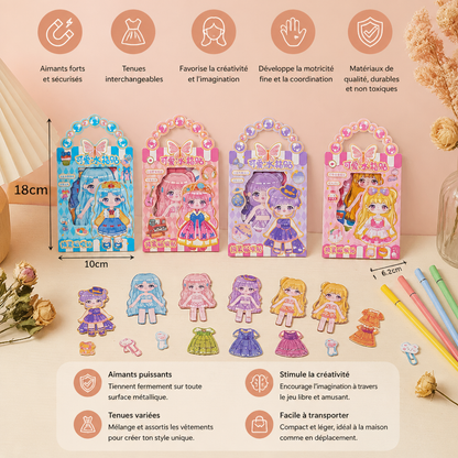 Set d’habillage magnétique de princesse avec autocollants 3D