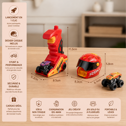 Lanceur de Monster Trucks à Un Clic avec Design Casque et Poignée