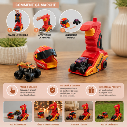 Lanceur de Monster Trucks à Un Clic avec Design Casque et Poignée